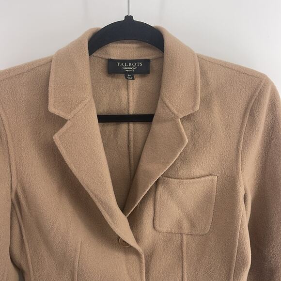 Talbots wool blend boiled wool two button unlined blazer sz 8P - Picture 2 of 7